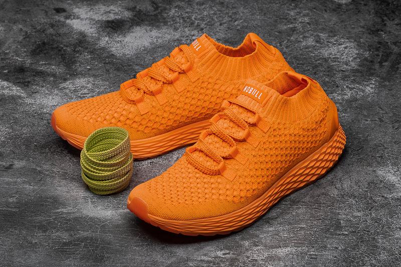 Orange Nobull Neon Orange Reflective Knit Runner Women's Running Shoes | CA G1803S